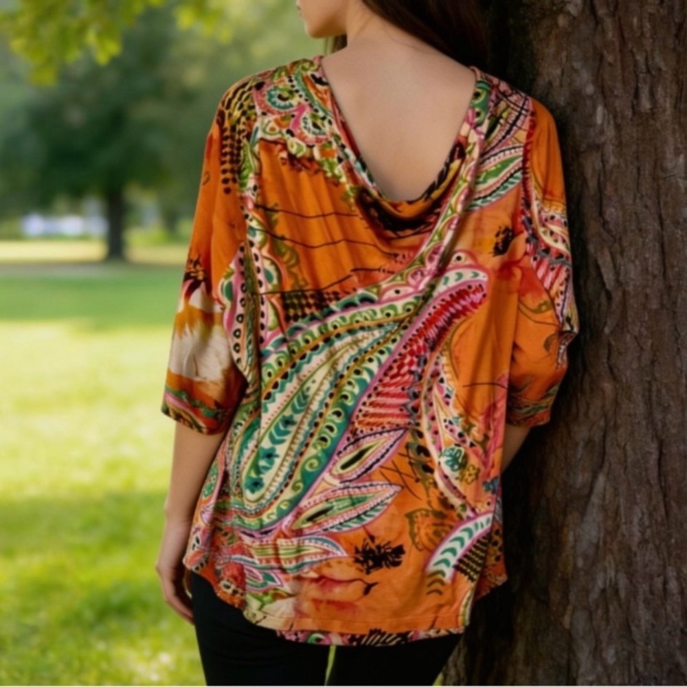 Monroe & Main Boho Paisley Print Top - Picture 12 of 12